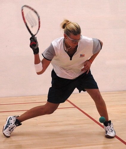 player wearing protective glasses
