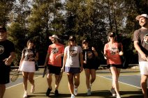 just a few pickleball players on the court