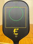 The Electrum Model E 16mm paddle with sweet spot shown on a table