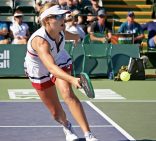 Anna Leigh Waters hitting a pickleball