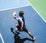 pro player hitting ball