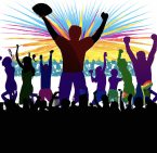 a variety of sports fans illustration