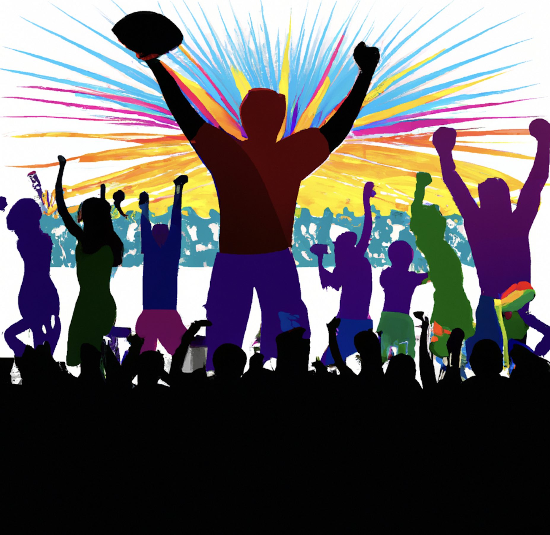 a variety of sports fans illustration
