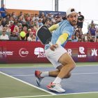 Fedrico Staksrud reaching for a Pickelball